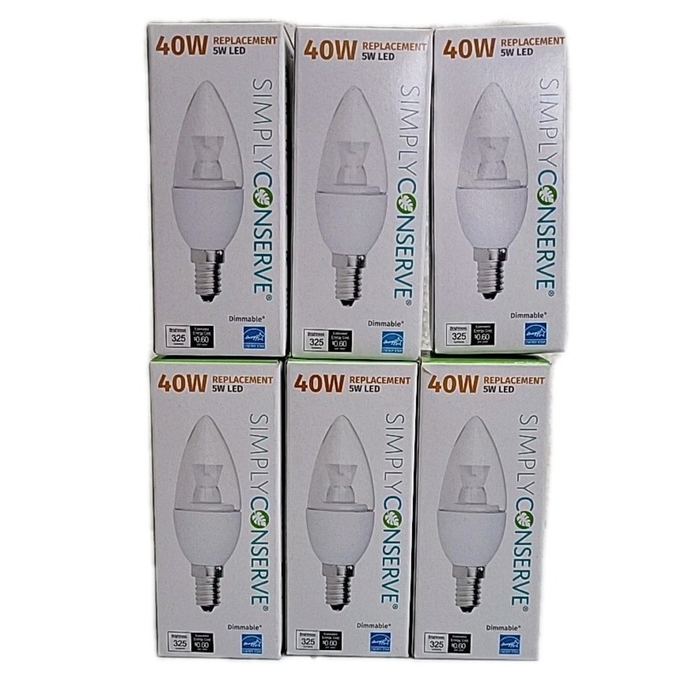 SIMPLY CONSERVE (6 PACK) LED Light Bulb Dimmable 40W Warm White L05LCDL2700K